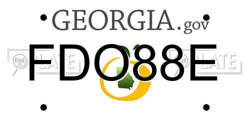 FDO88E Georgia License Plate