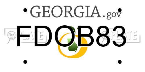 FDOB83 Georgia License Plate