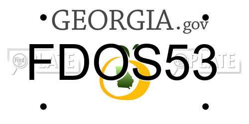 FDOS53 Georgia License Plate