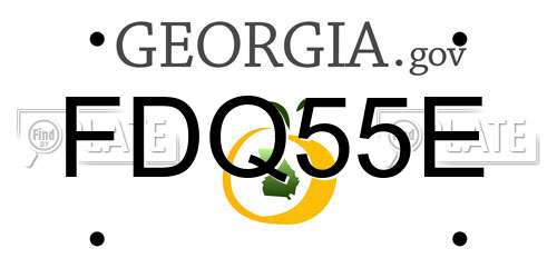 FDQ55E Georgia License Plate