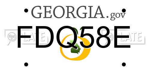 FDQ58E Georgia License Plate