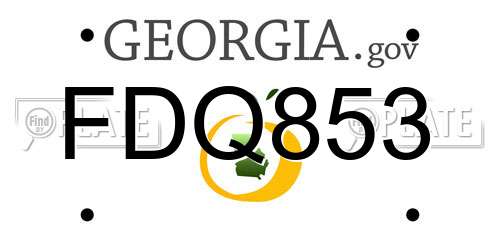 FDQ853 Georgia License Plate