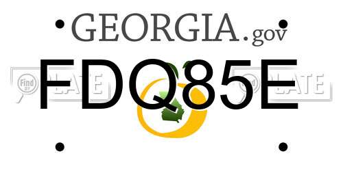 FDQ85E Georgia License Plate