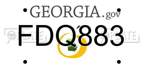 FDQ883 Georgia License Plate