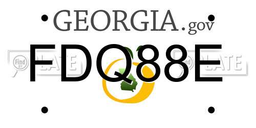 FDQ88E Georgia License Plate