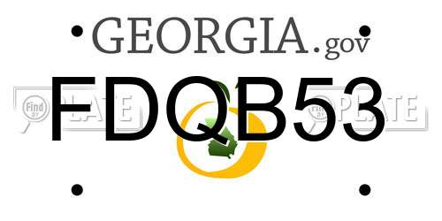FDQB53 Georgia License Plate
