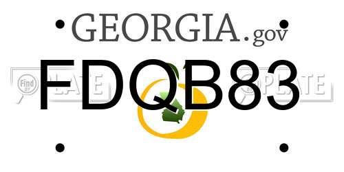 FDQB83 Georgia License Plate