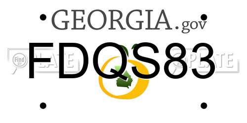 FDQS83 Georgia License Plate