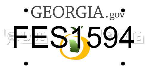 FES1594 Georgia License Plate
