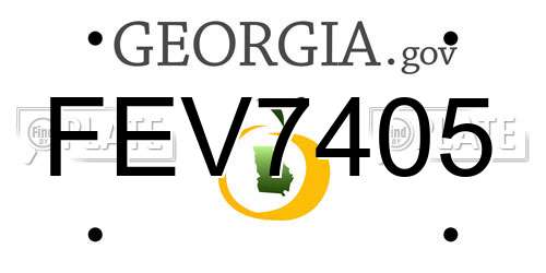FEV7405 Georgia License Plate