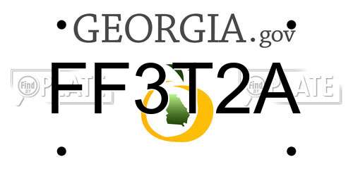FF3T2A Georgia License Plate