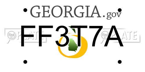 FF3T7A Georgia License Plate