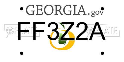 FF3Z2A Georgia License Plate