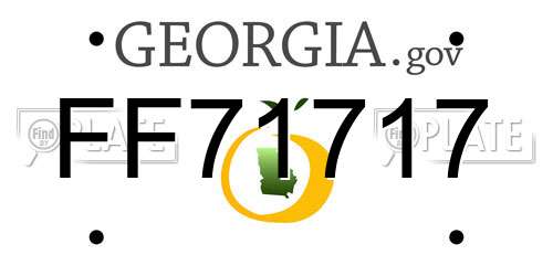 FF71717 Georgia License Plate