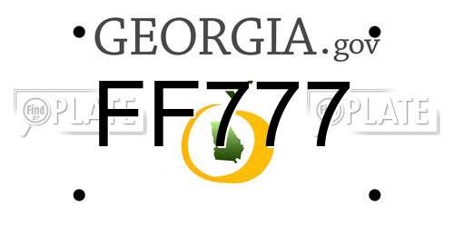 FF777 Georgia License Plate