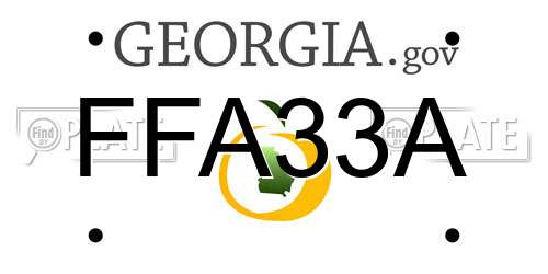 FFA33A Georgia License Plate