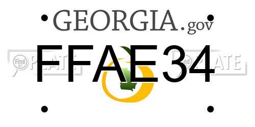 FFAE34 Georgia License Plate