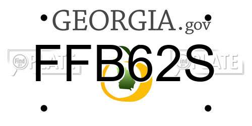 FFB62S Georgia License Plate