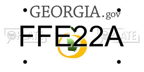 FFE22A Georgia License Plate
