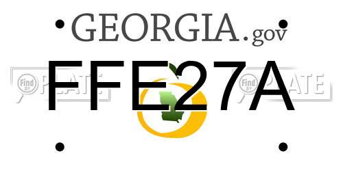 FFE27A Georgia License Plate