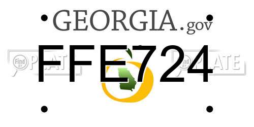 FFE724 Georgia License Plate