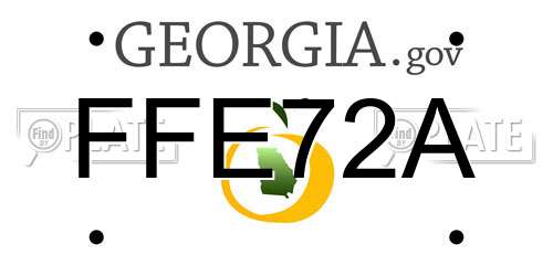 FFE72A Georgia License Plate
