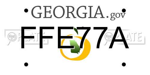 FFE77A Georgia License Plate