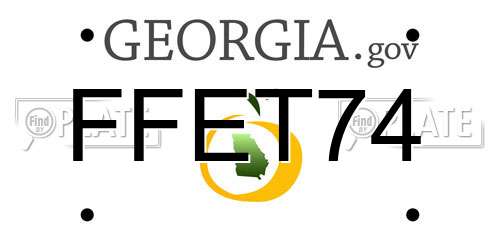 FFET74 Georgia License Plate