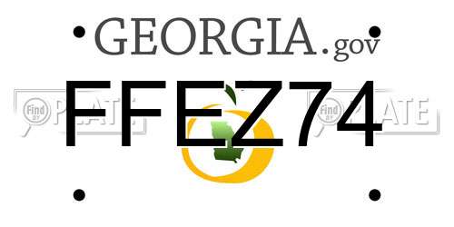 FFEZ74 Georgia License Plate