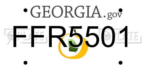FFR5501 Georgia License Plate