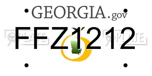 FFZ1212 Georgia License Plate