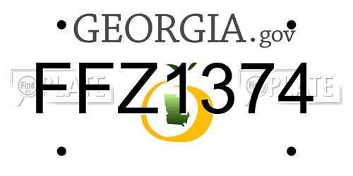 FFZ1374 Georgia License Plate