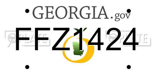 FFZ1424 Georgia License Plate
