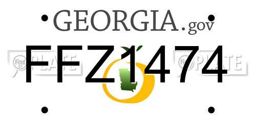 FFZ1474 Georgia License Plate