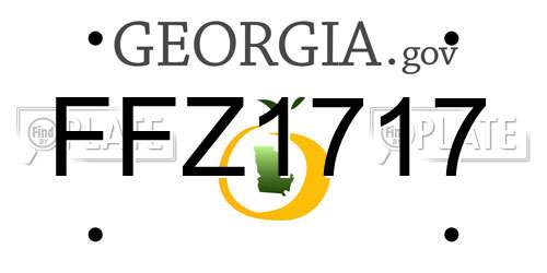 FFZ1717 Georgia License Plate