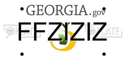 FFZIZIZ Georgia License Plate