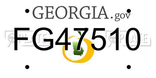 FG47510 Georgia License Plate