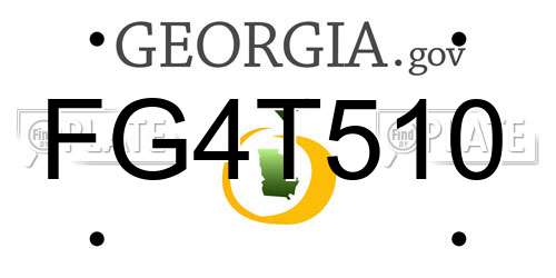 FG4T510 Georgia License Plate