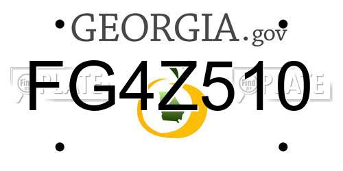 FG4Z510 Georgia License Plate