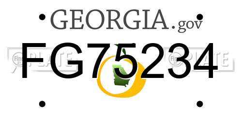 FG75234 Georgia License Plate