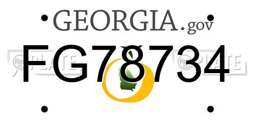 FG78734 Georgia License Plate