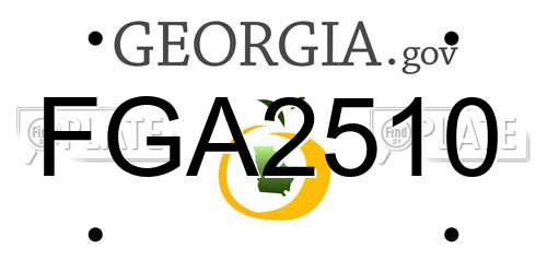 FGA2510 Georgia License Plate