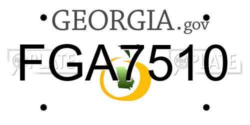 FGA7510 Georgia License Plate