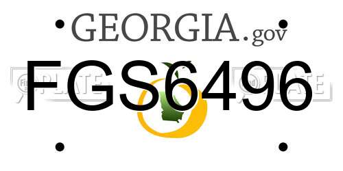FGS6496 Georgia License Plate