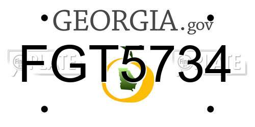 FGT5734 Georgia License Plate