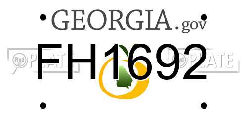 FH1692 Georgia License Plate