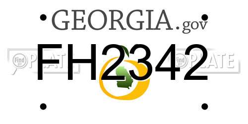 FH2342 Georgia License Plate