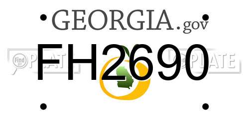FH2690 Georgia License Plate