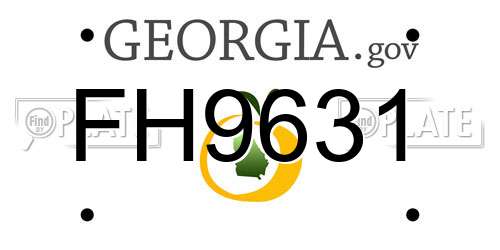 FH9631 Georgia License Plate