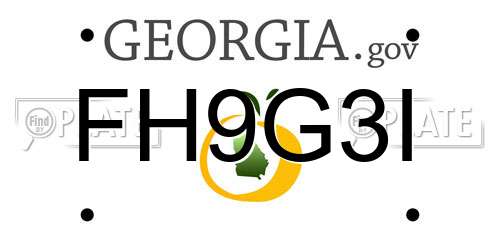 FH9G3I Georgia License Plate